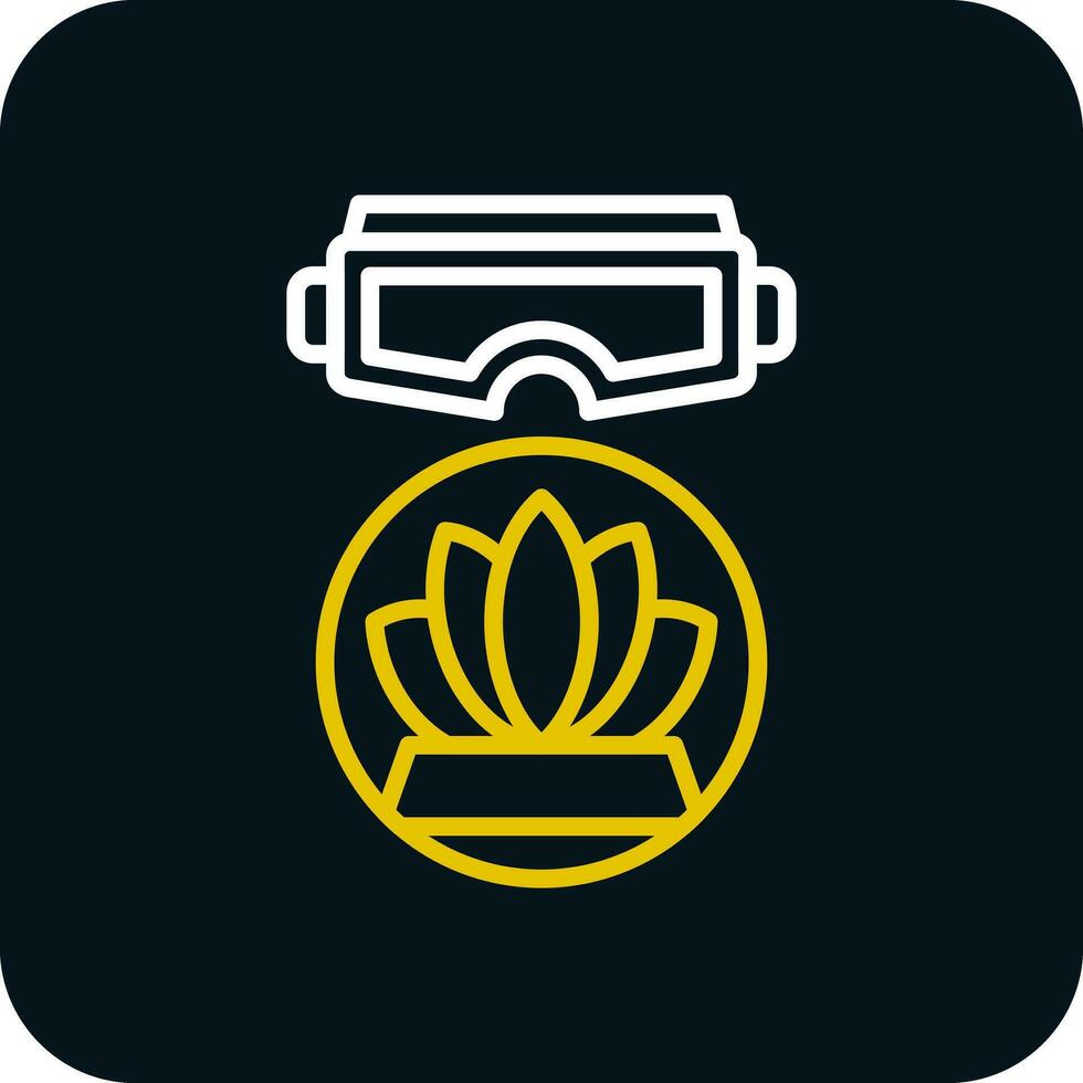 VR Meditation Space Vector Icon Design