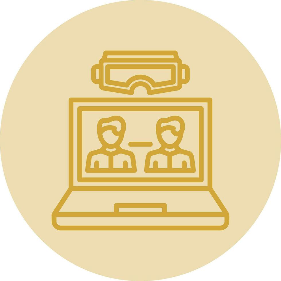 VR Team Collaboration Vector Icon Design