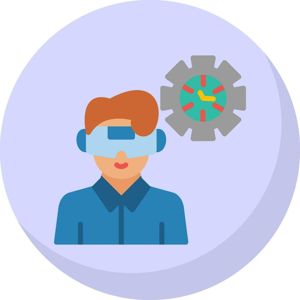 VR Historical Reenactment Vector Icon Design