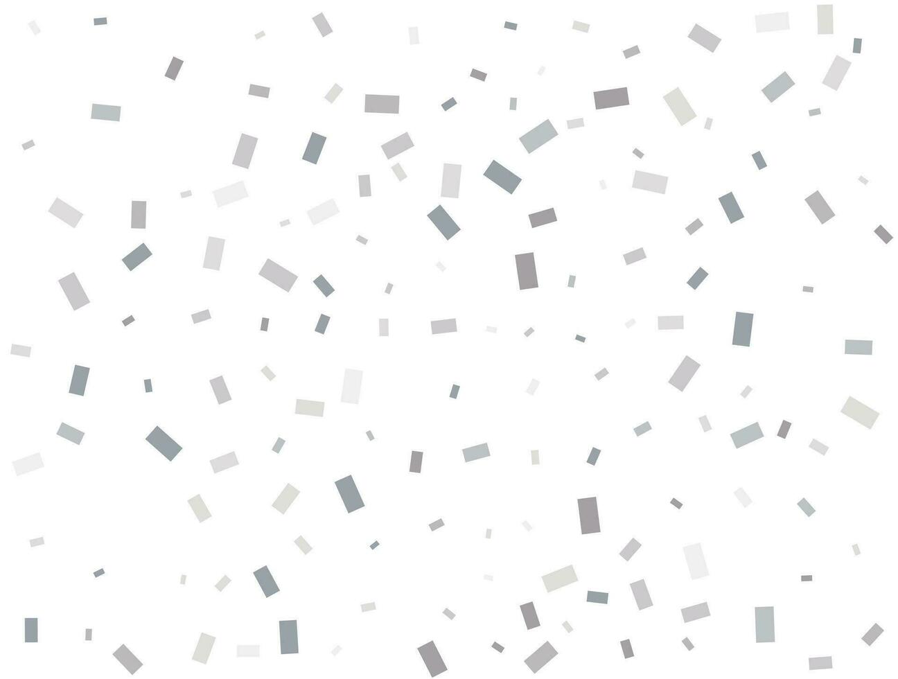 Light silver Rectangular glitter confetti background. White festive texture. vector