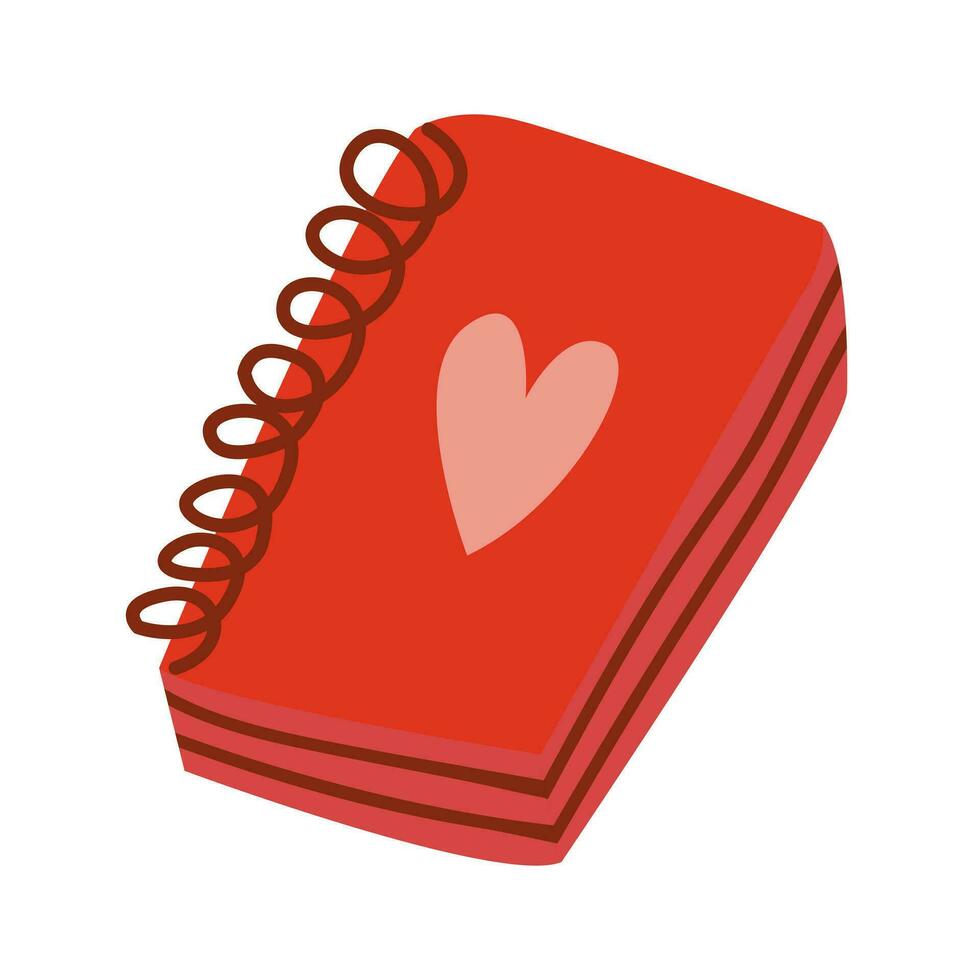 linda encantador cuaderno con corazón vector