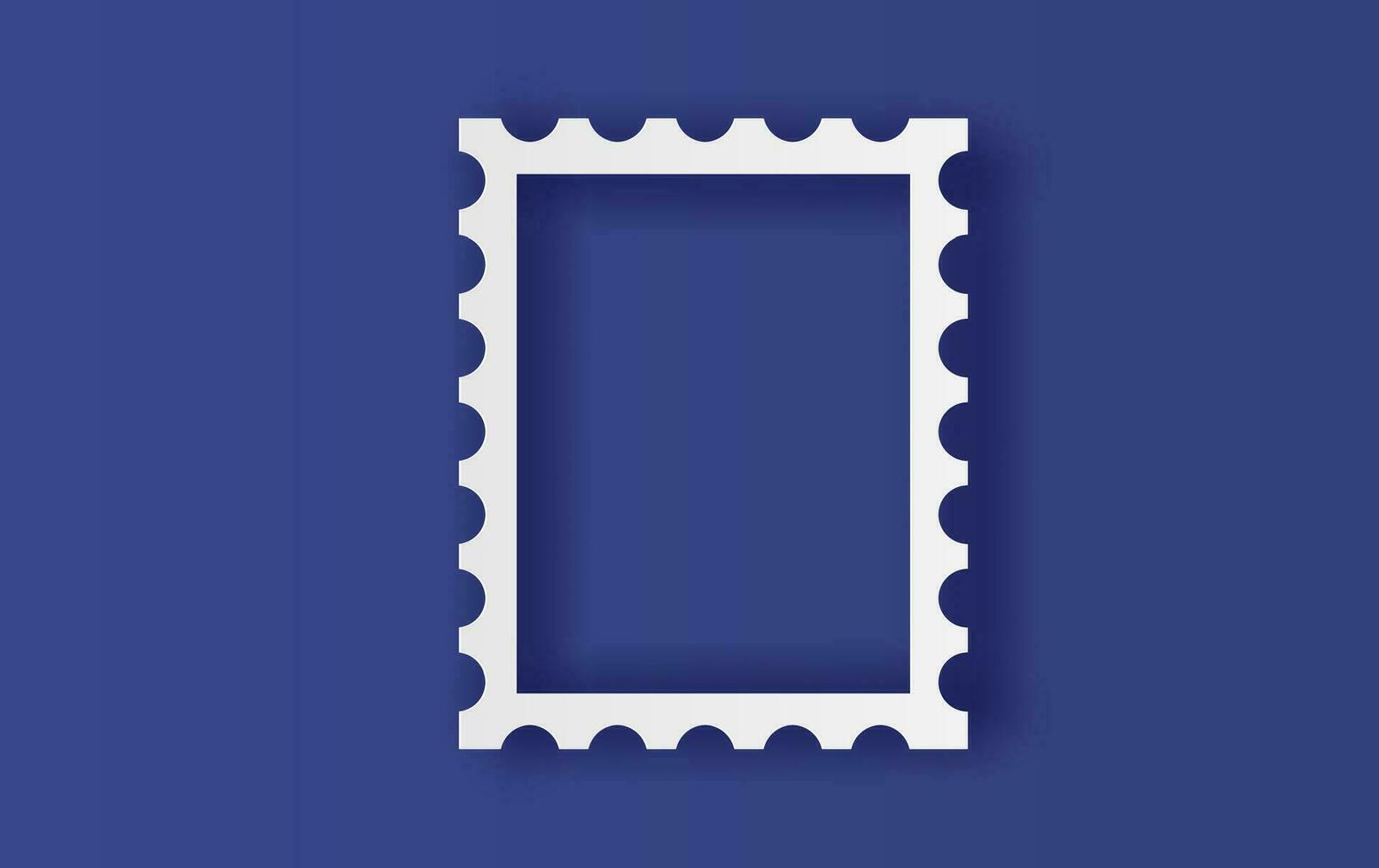 illustration of blank postage stamps frame, vector templates with place for your images,photo and text.Creative design digital paper cut and craft style on blue background.rectangles. Banners.