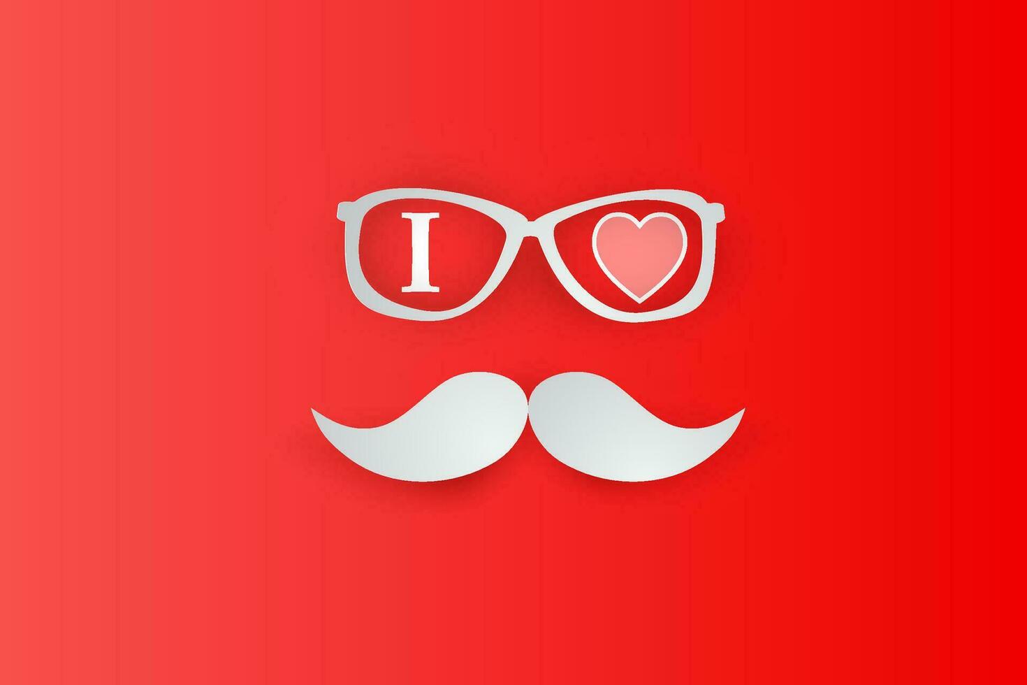 Merry Christmas and Happy New Year Typographic on red Background. Santa Claus hipster beard and glasses with card.Vintage calligraphic minimal poster design for xmas.paper art and craft.vector. vector