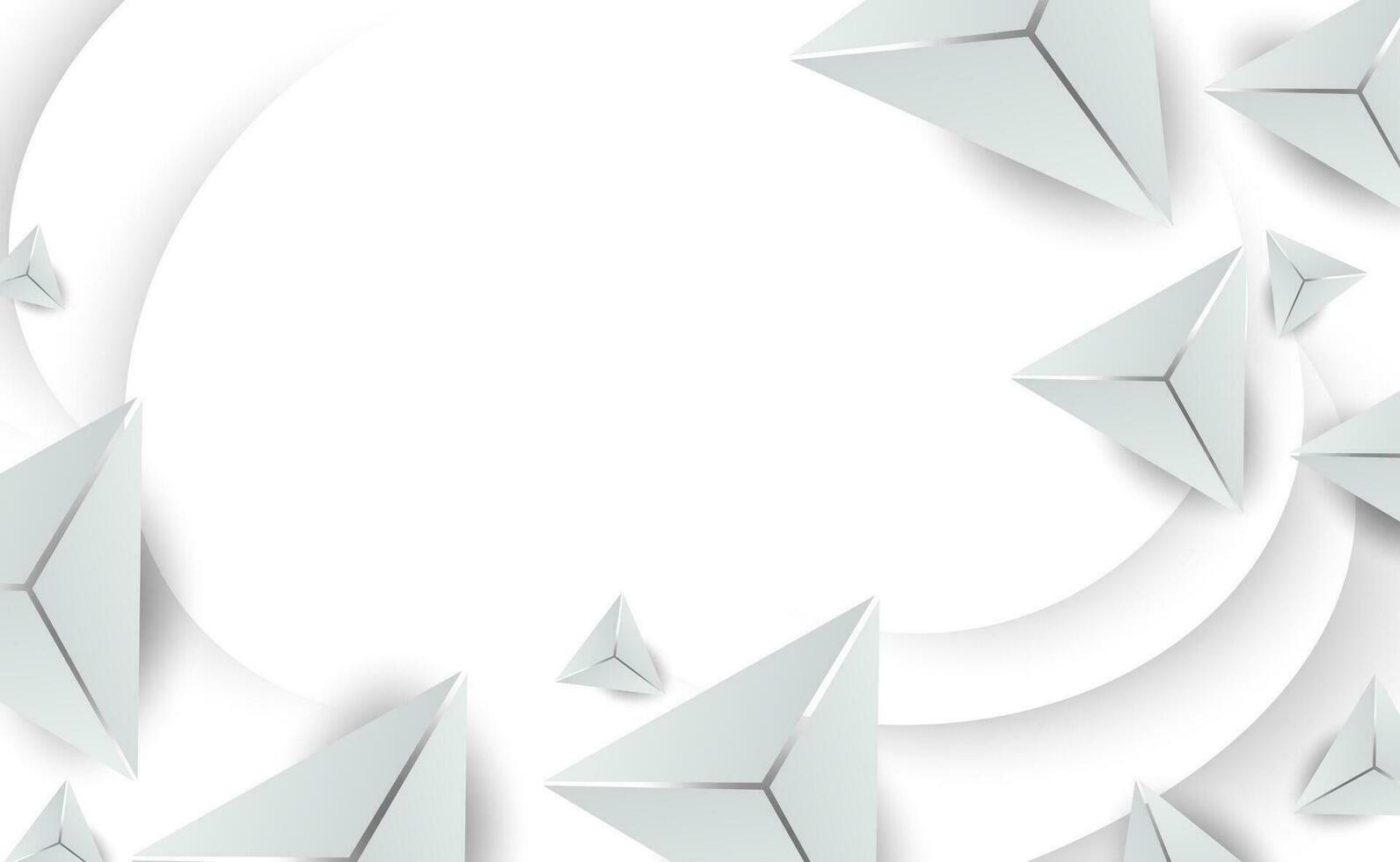 3D Abstract White Triangle Shapes minimal background.Geometric polygon for business card and cover your text. Creative shape curve simple banner.Graphic paper cut and craft style.vector illustration vector