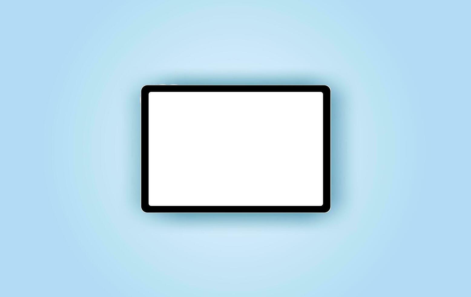 Realistic Tablet computer with blank white screen isolated on blue background.Creative paper cut and craft style.Mock up Responsive screens to display your mobile web site design for text. vector