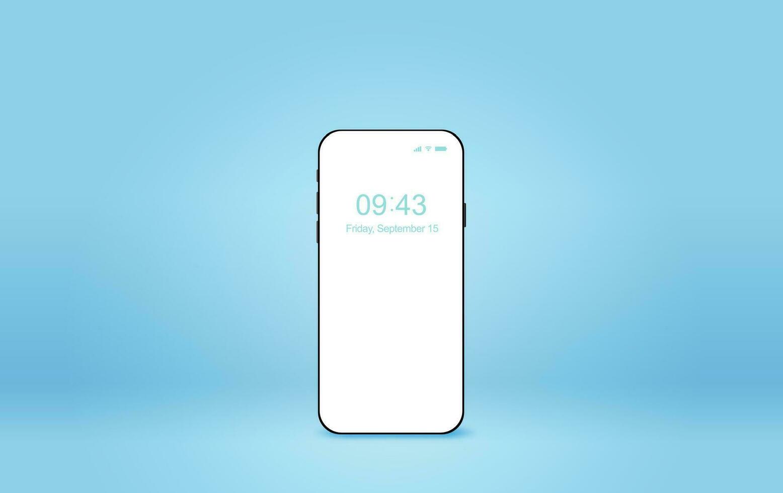 Modern smartphone mock-up.Creative Realistic mobile phone, isometric position.Presentation banner.Futuristic cellphone mockup on blue background isolate.Paper cut and craft style. Vector illustration