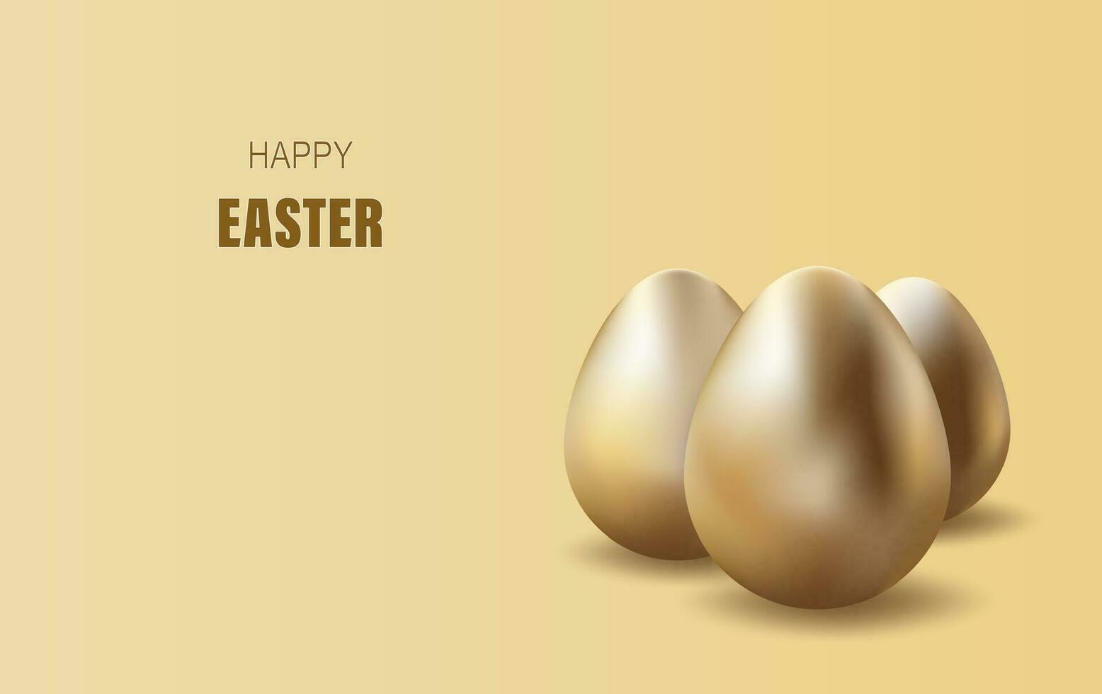 Happy Easter lettering background.Eggs realistic golden shine decorated sale banner,Creative graphic brochure.Vector illustration greeting card.Promotion for poster. web-banner element wallpaper EPS10 vector