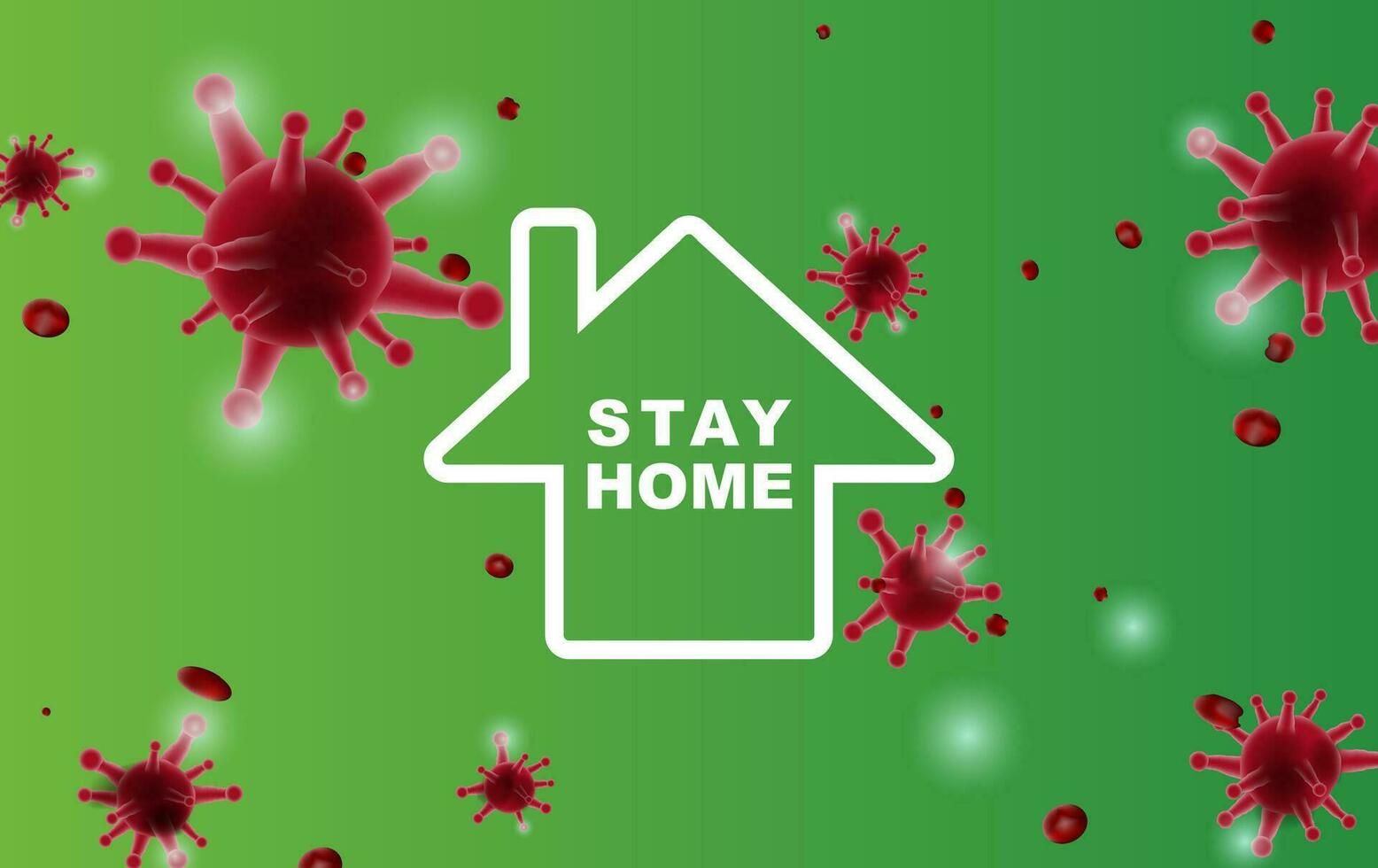 Stay home stay on Eco Environment background.stay safe with home icon against virus. The concept of quarantine and stay at home. COVID-19 Awareness.Space for your text banner website vector.Simple vector