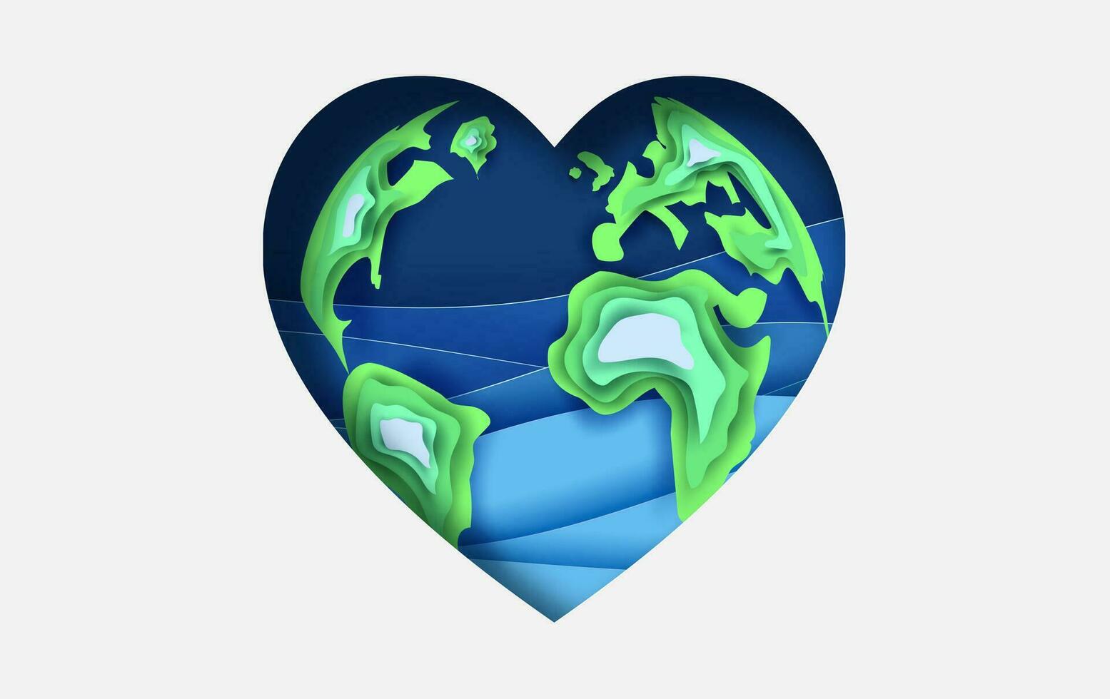 Paper art and cut concept of World Oceans Day. Celebration dedicated to help protect sea earth and conserve water ecosystem. Blue origami craft paper of sea waves.Dolphins are jumping happily in sea. vector