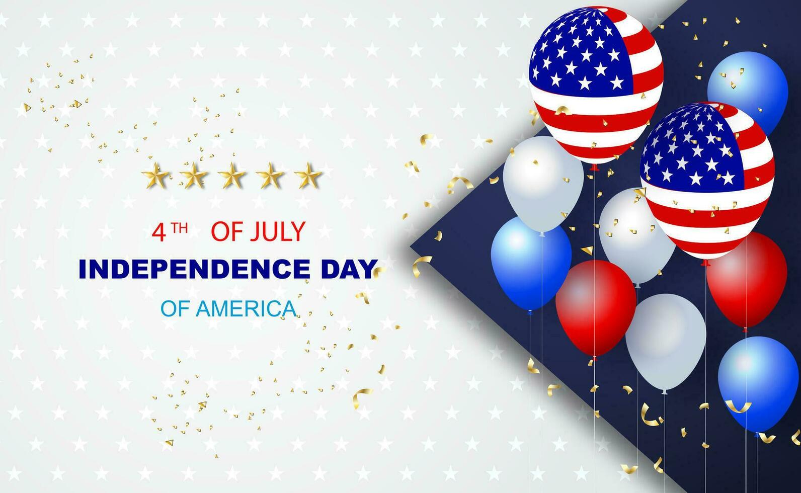 Balloons of USA American Happy 4th of July background. Independence day Banner holiday in United States of America. Abstract stars template. logo for celebration element national. Festival holiday vector