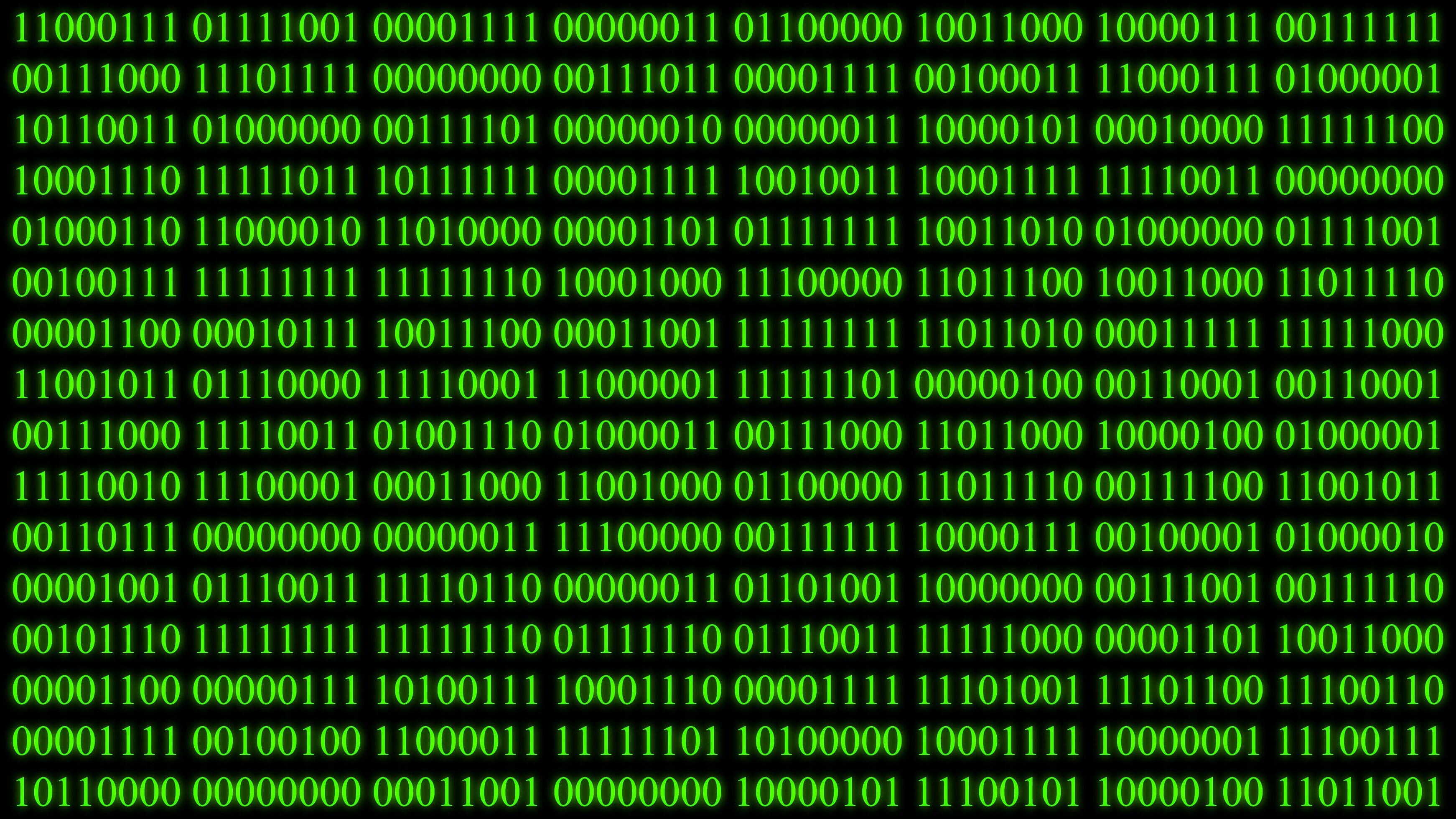 illustration of Binary encoding green light glowing with digits ...