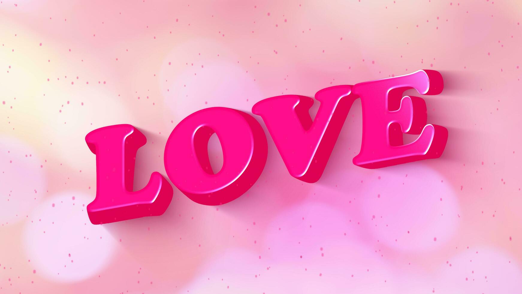 illustration of Happy Valentine day social media text banner. Love animated motion graphic text glow shadow from bokeh shine to with pop pinks colors in the background.screen in a trendy simple post. photo