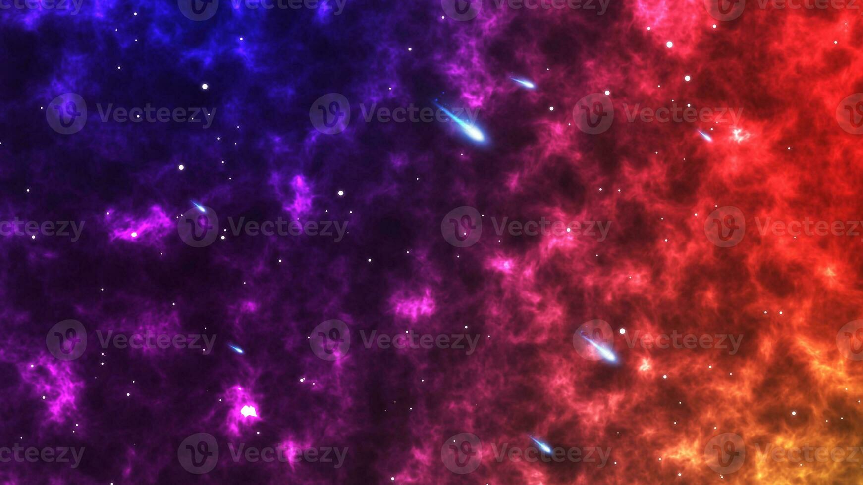 Creative graphic background Night shining starry sky in dark space galaxy colorful animation with shooting star fast falling in illustration.Light Glow sparking bokeh with backdrop.Particle stars photo