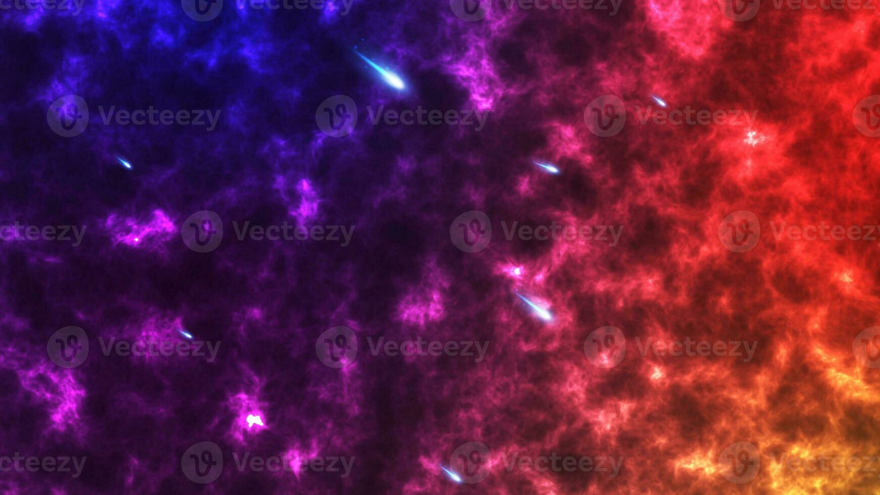 Creative graphic background Night shining starry sky in dark space galaxy colorful animation with shooting star fast falling in illustration.Light Glow sparking bokeh with backdrop.Particle stars photo