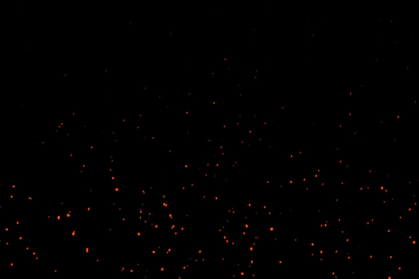 Horizontal Beautiful Burning Hot Sparks Rising from small red Fire in dark Night. Abstract alpha Isolated Fire Glowing Particles on Black Background.Slow Motion. Looped Animation. Moving Side.4K photo