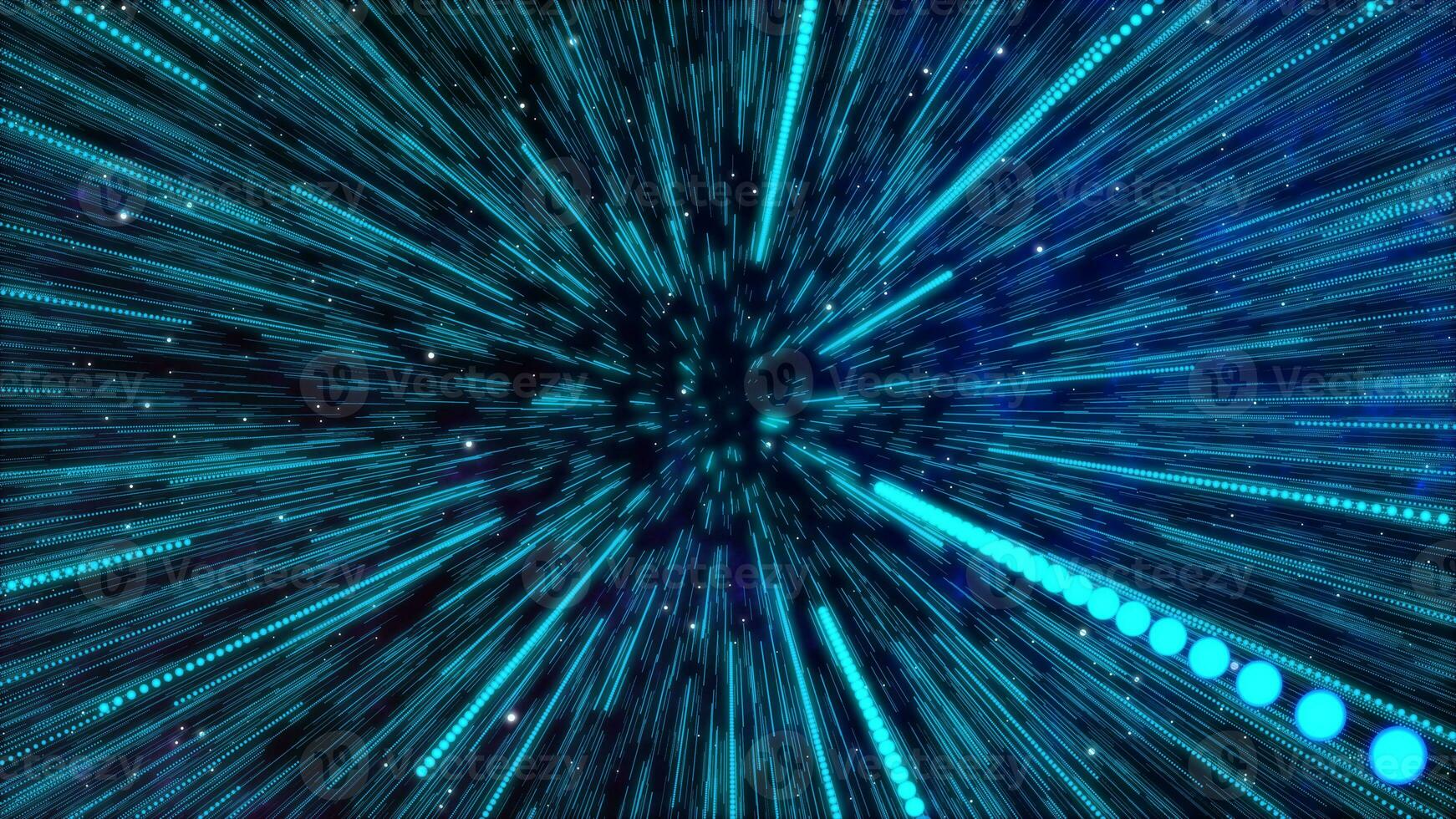 Abstract Simple creative cosmic background. Hyper jump into another galaxy star. Follow Speed of light, neon glowing rays motion. Beautiful colorful explosion, Big bang Moving through stars. photo
