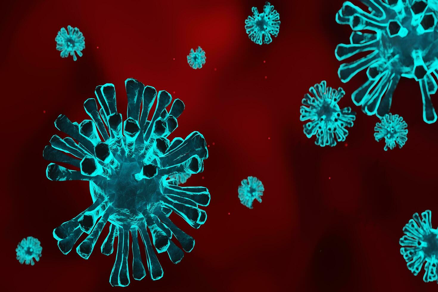 3d rendering of Coronavirus 2019-nCov. coronavirus resposible for asian flu outbreak concept background.influenza as dangerous most in the world as a pandemic. virus close up focus.illustration. photo