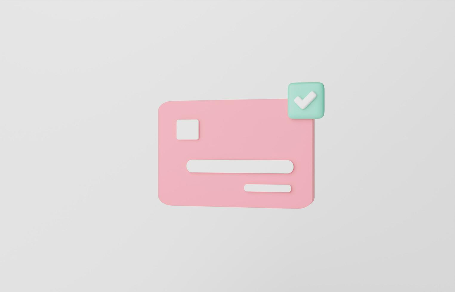 3D rendering credit card to online payment, online mobile banking and payment transaction on white background. Correct credit card icon for contactless payments, online shopping concept. illustration photo