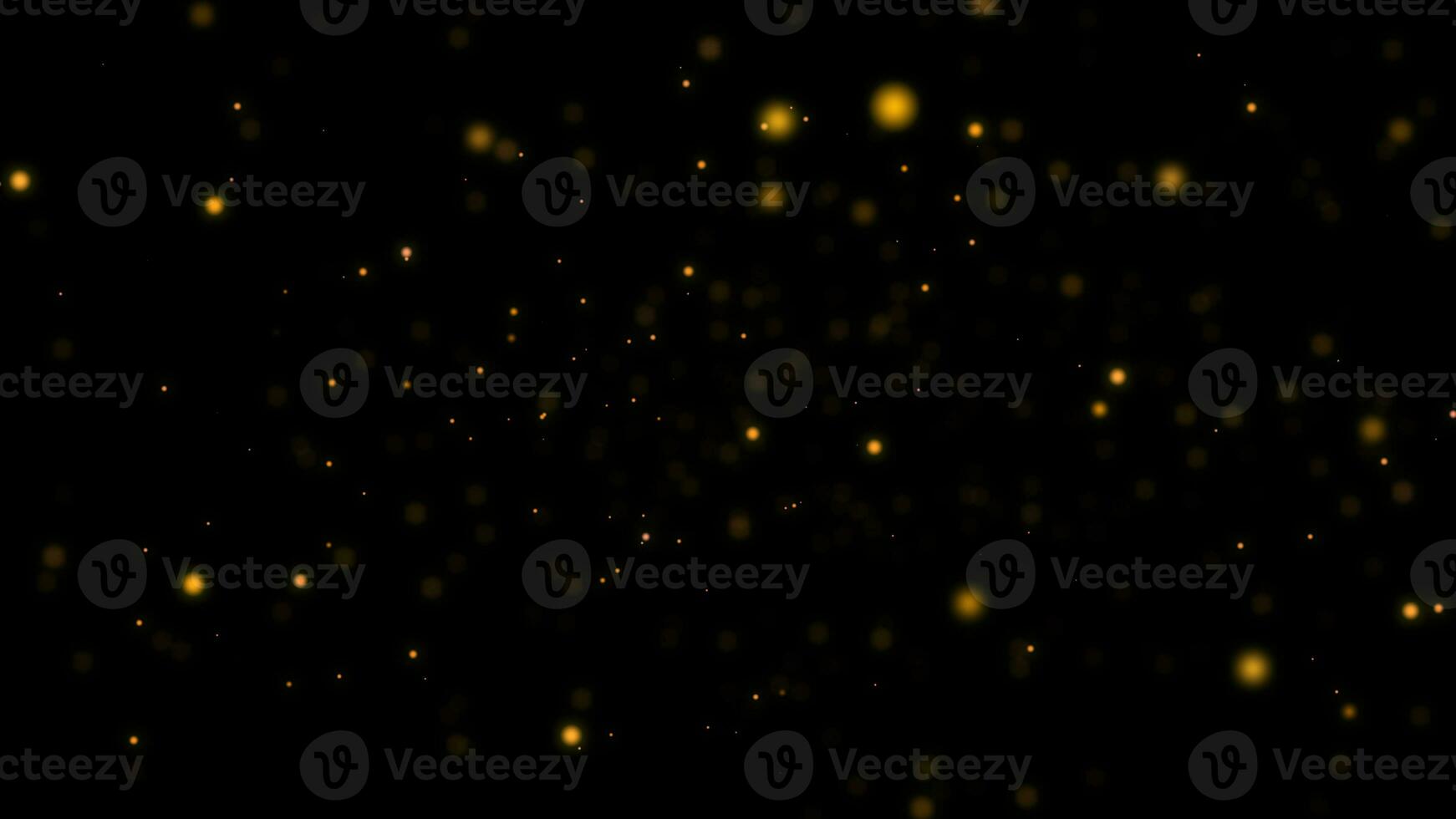 Beautiful golden shimmering Dust particles with dark on black background in slow motion. Motion graphic animation of Dynamic get up in wind bokeh Particles. Abstract bokeh digital festival template photo