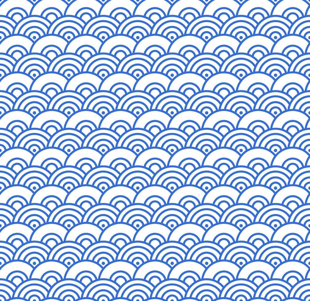 Seamless abstract blue wave pattern japanese tradition style. Fabric texture retro decorative wallpaper. Chinese traditional oriental ornament background, blue clouds pattern seamless illustration vector