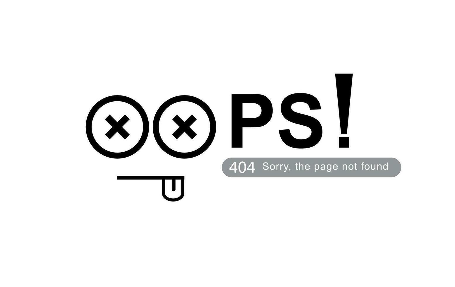 Modern minimal not found error icon oops page not found. 404 Error the page not found with Concept cartoon cut theme web banner, Link to empty non existent page. workers repairs website vector