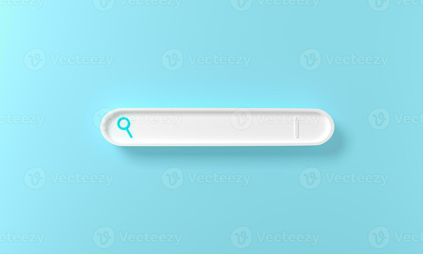 illustration of minimal blank search bar on blue background. web concept. 3d rendering. Search bar design element Bar for UI. 3D bar Browser button for website and UI design. photo