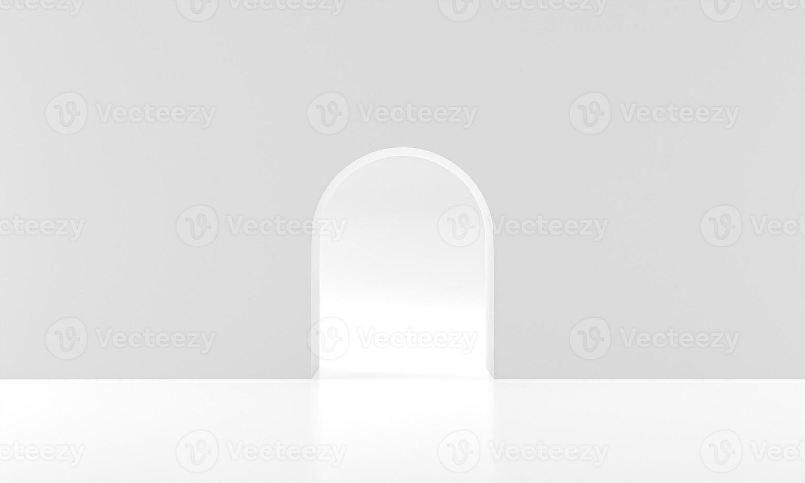 Light Door in white Room with white Glow. Business and Freedom, Hope and Imagination Concept 3d rendering, brightness light going through the open door background. Modern minimal concept. photo