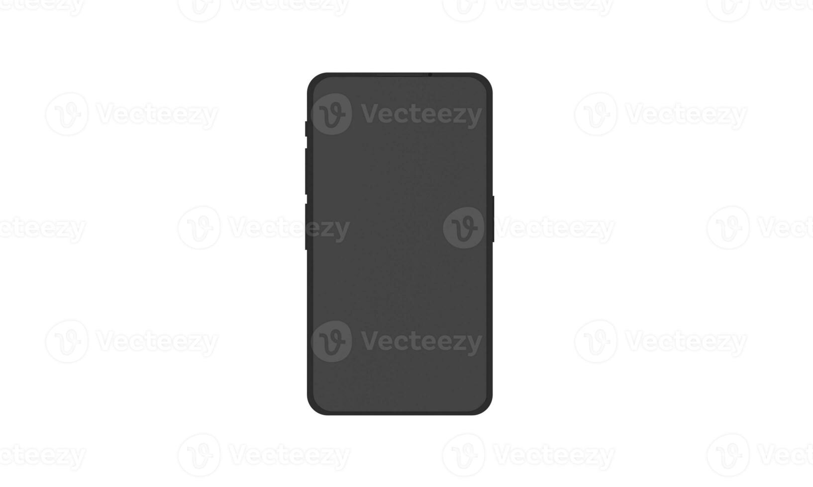 3D rendering smartphone isolated on white background. illustration Minimalist modern mockup smartphones for presentation, application display, information graphics. Realistic Digital device photo