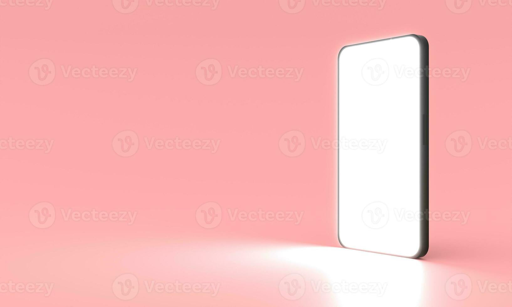 3D rendering smartphone isolated on pink-red pastel background. illustration Minimalist modern mockup smartphones for presentation, application display, information graphics. Realistic Digital device photo