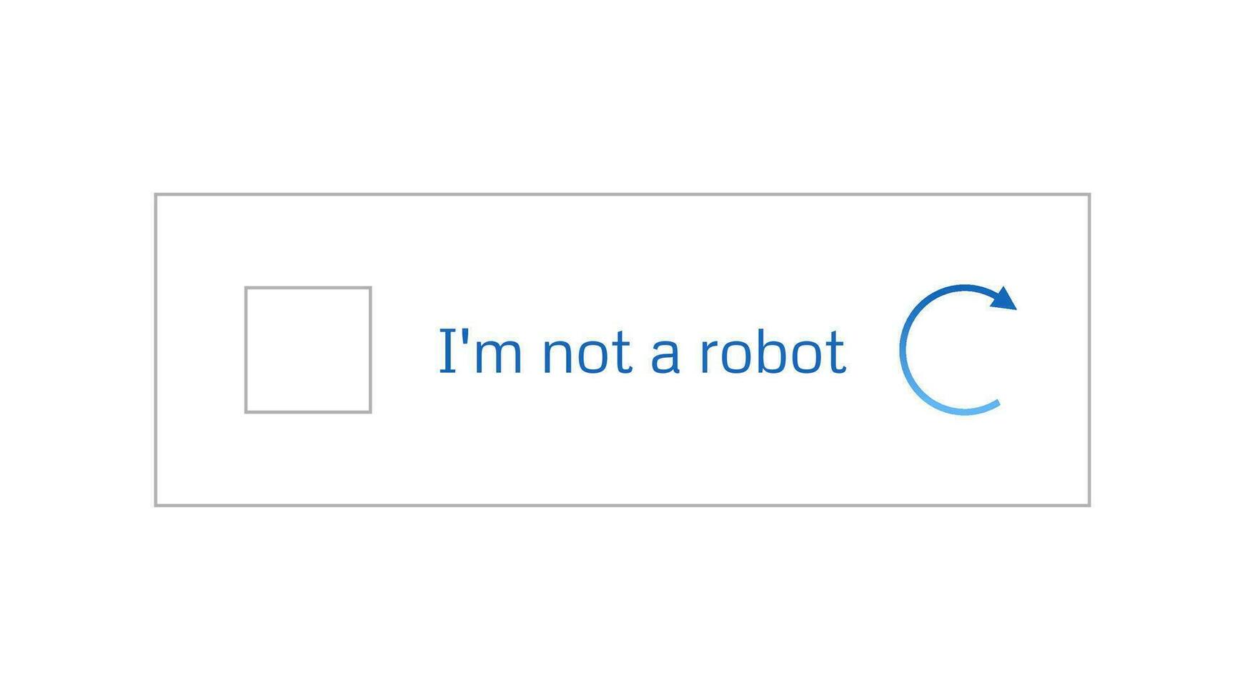 Template for entering captcha I'm not a robot vector