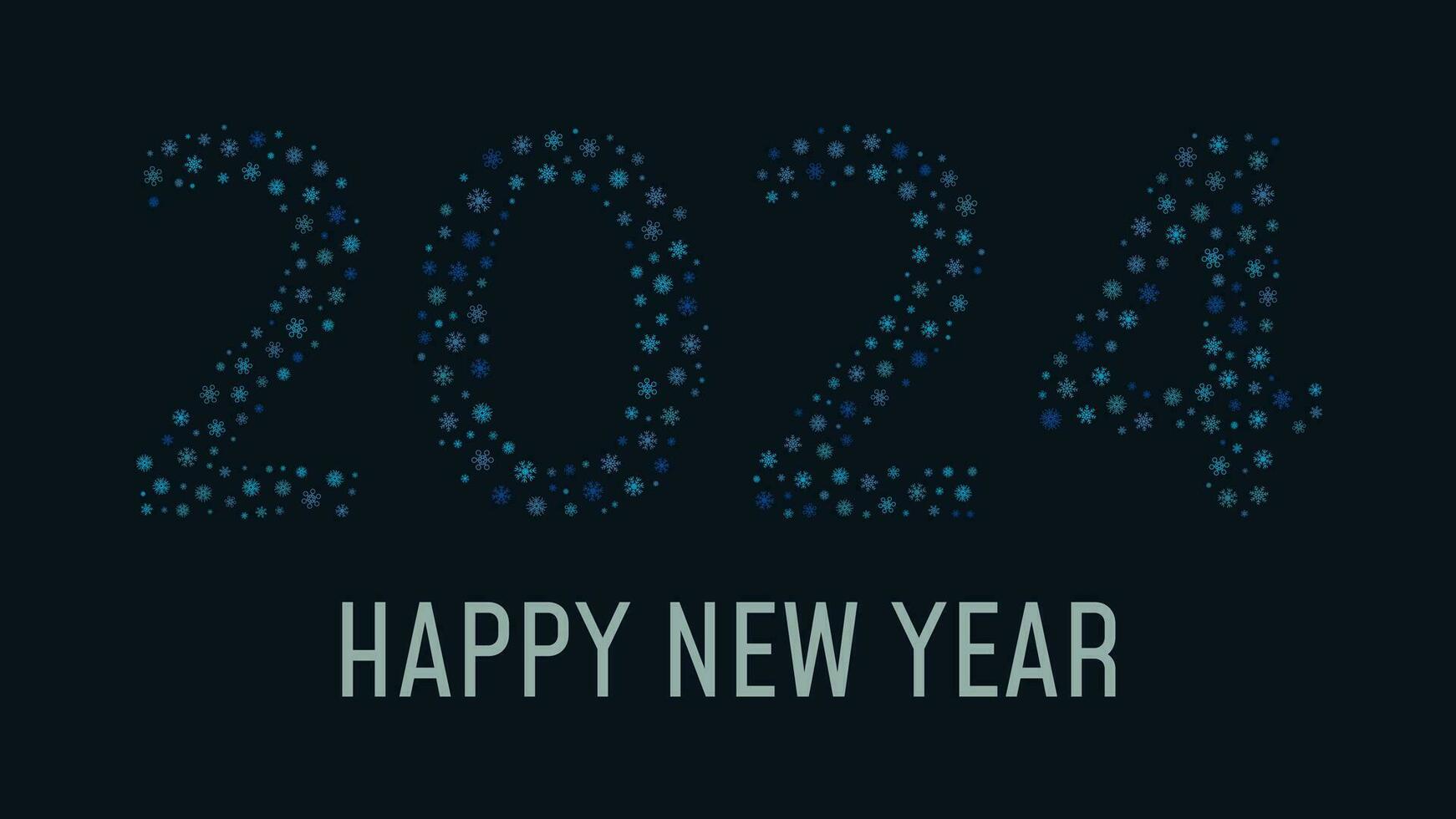 New Year's background with numbers 2024 made of snowflakes vector