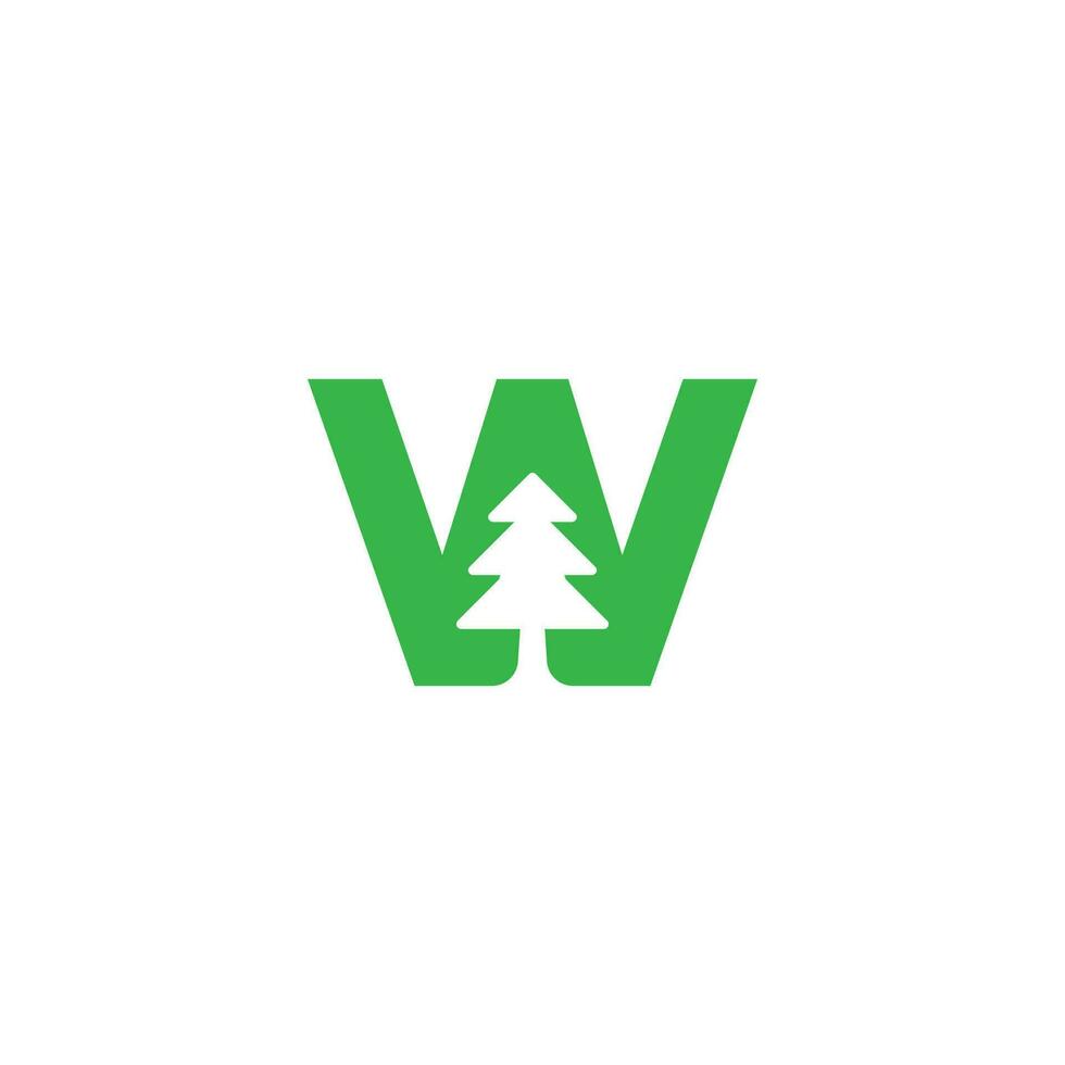 w árbol logo vector