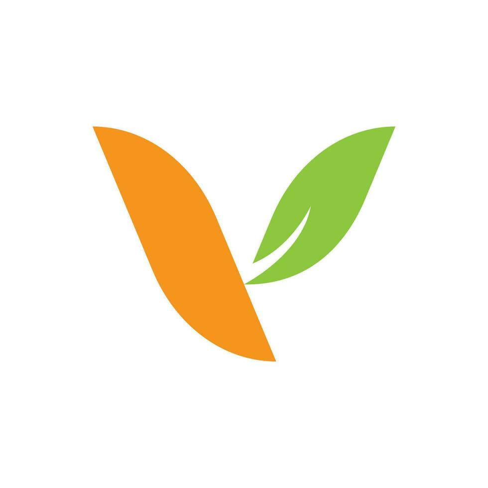 v leaf logo vector