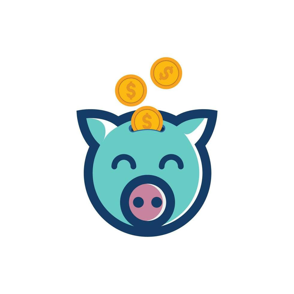 pig bank logo vector