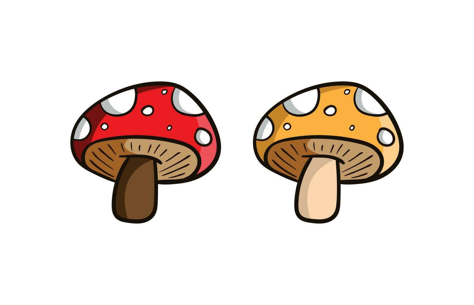 mushroom red orange vector