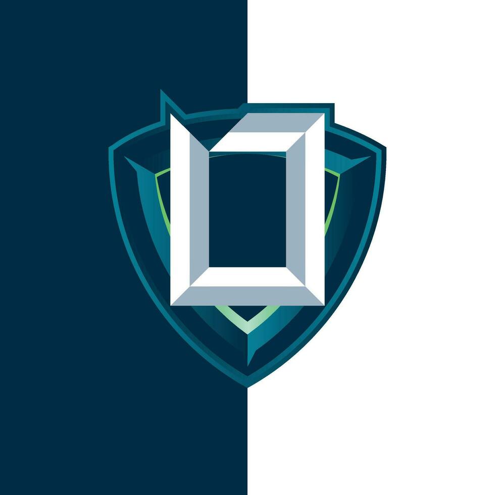 letter O esports shield logo vector