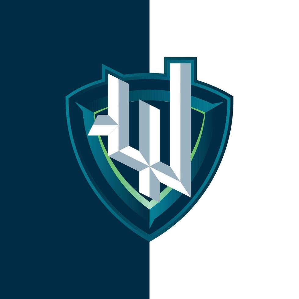 letter W esports shield logo vector