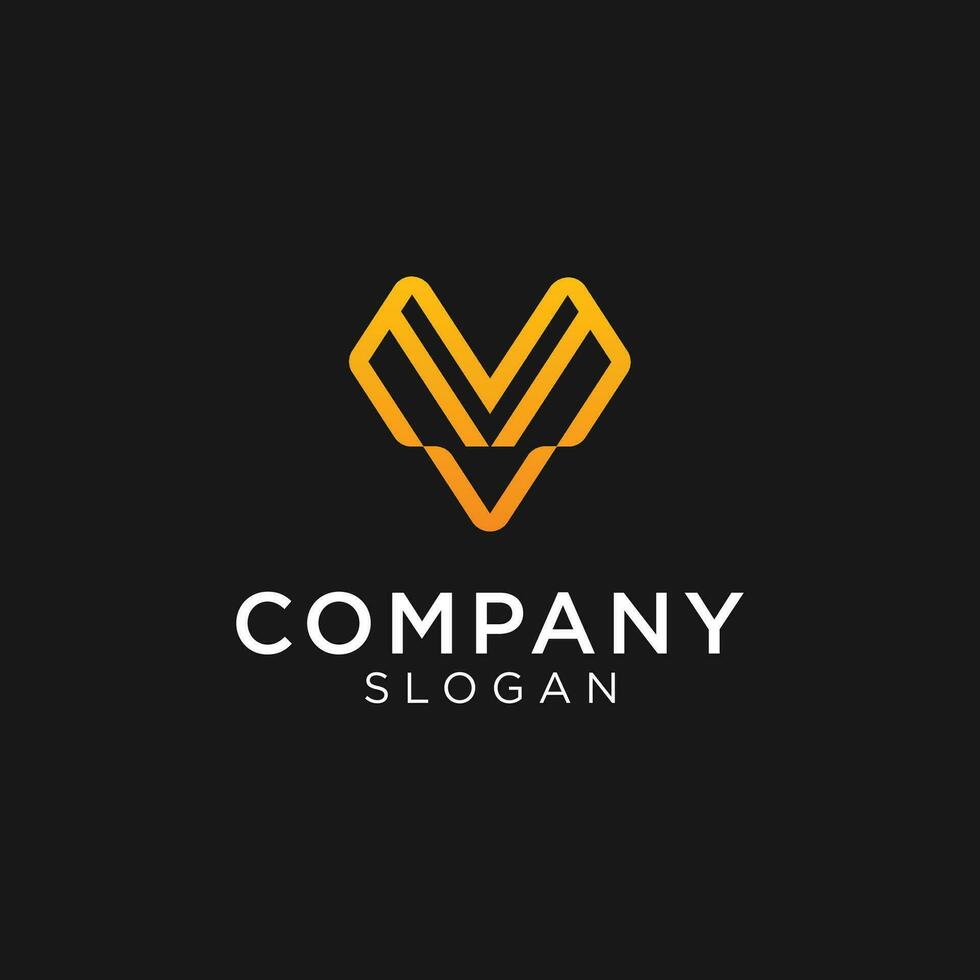 the letter V logo or it could be the letter W. looks elegant and modern suitable for companies in the digital age. Editable and easy to custom vector