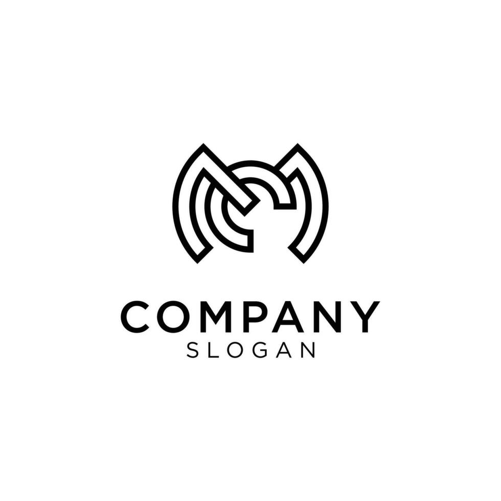 The logo combines several letters into one original and unique symbol. The letters that are read are the letters M, C and E. Created with lineart syle. Editable and easy to custom vector