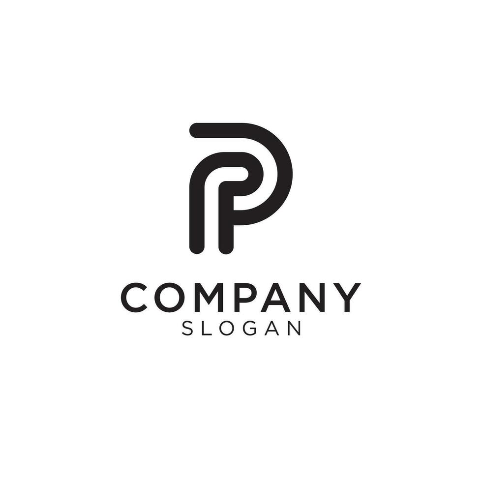 the letter P logo uses 2 lines element. Editable and easy to custom vector