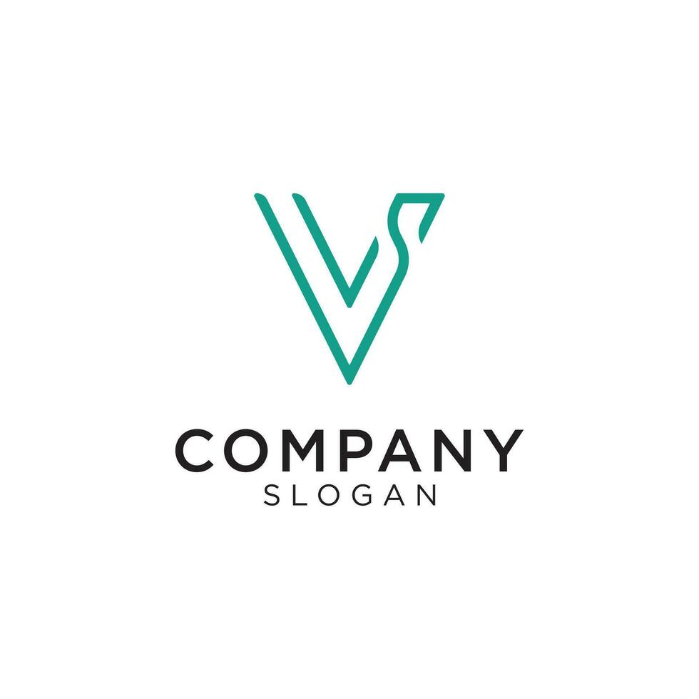 the letter V logo with modifications to the end so it reads VS, SV, VI and IV. Editable and easy to custom vector