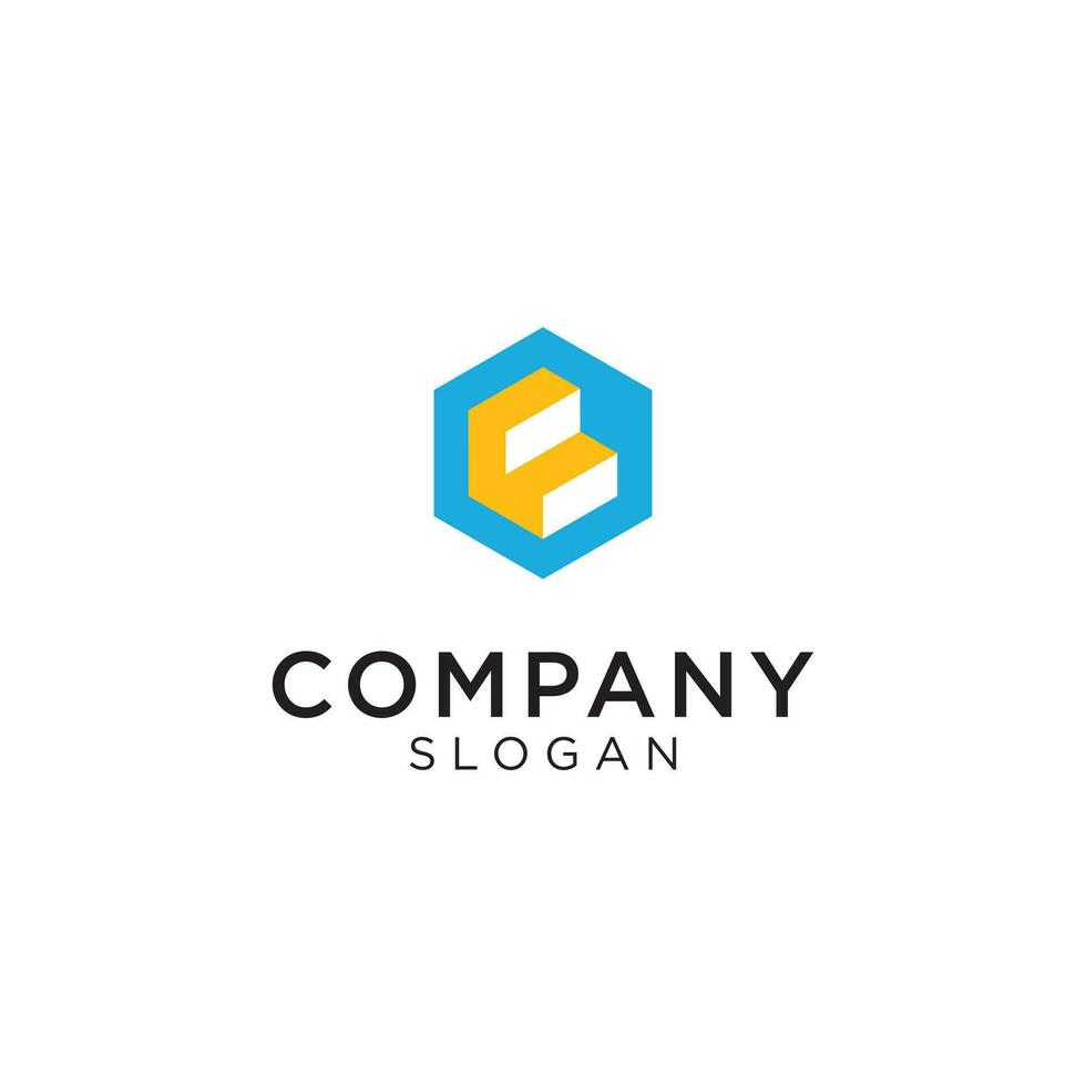 simple ladder logo with cheerful colors.  shows a progress progress in hexagonal shape. Editable and easy to custom vector