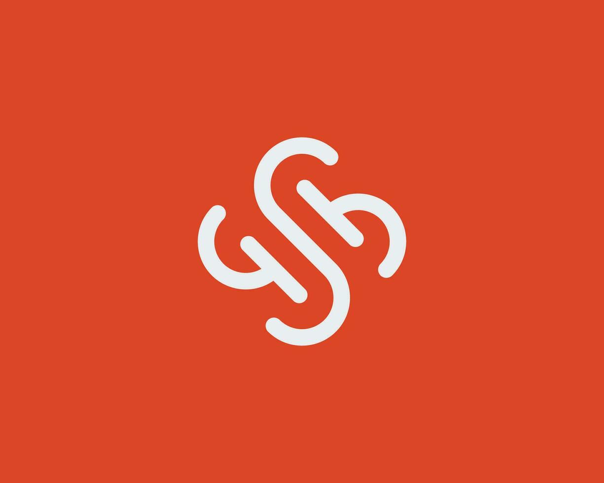 the abstract letter s logo can be interpreted as letters b, d, p, q or g vector