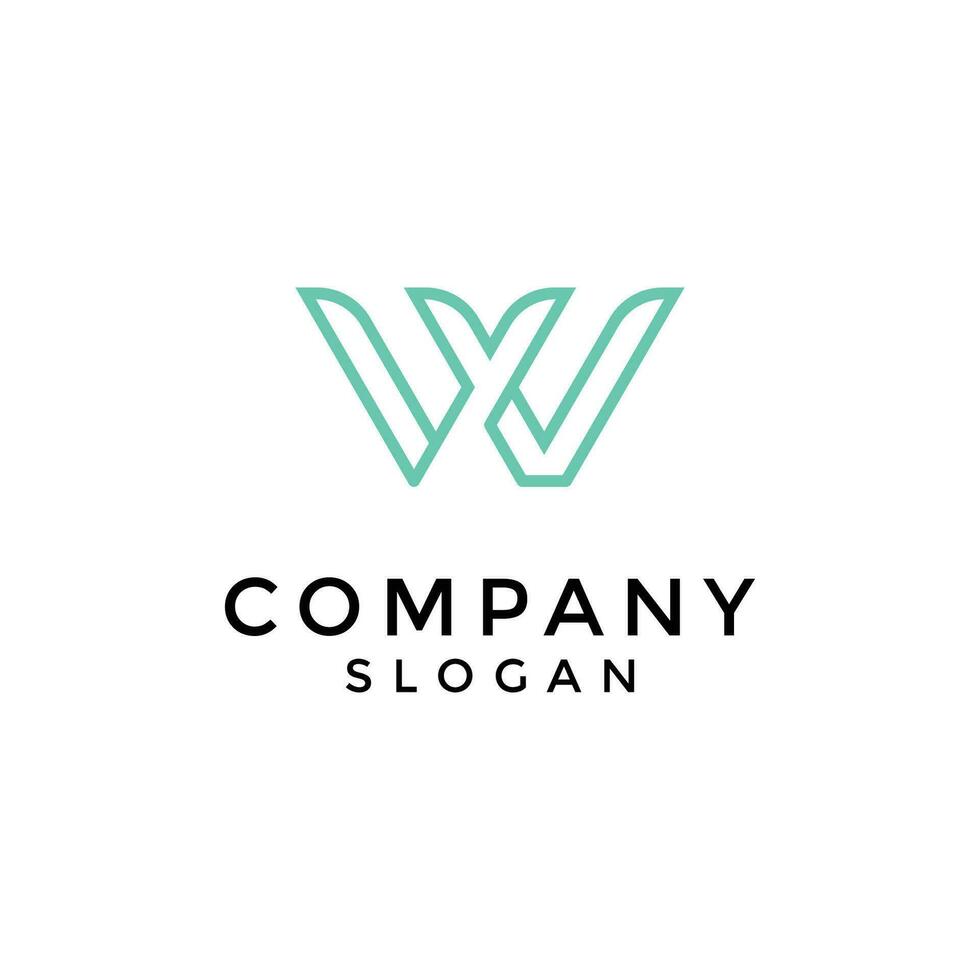 logo combination of the letters Y and W into one form that is elegant and modern. vector