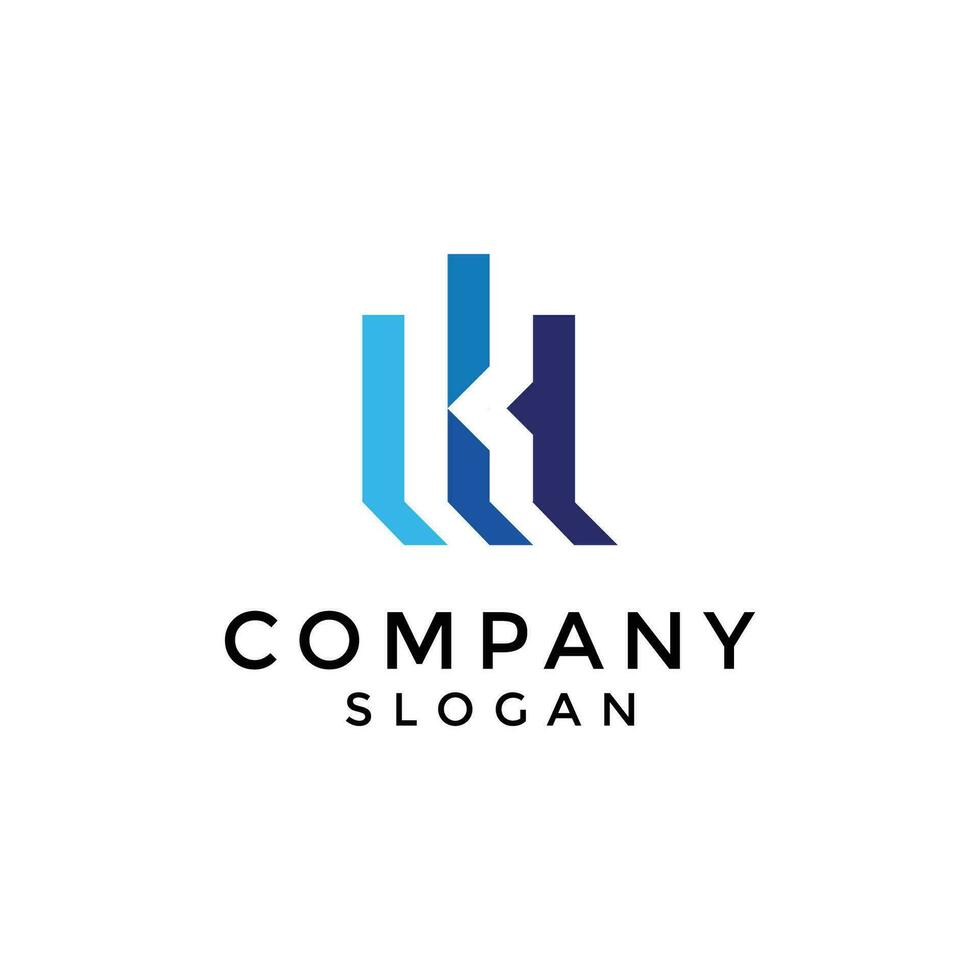 logo a statistic chart combination with the letter K vector