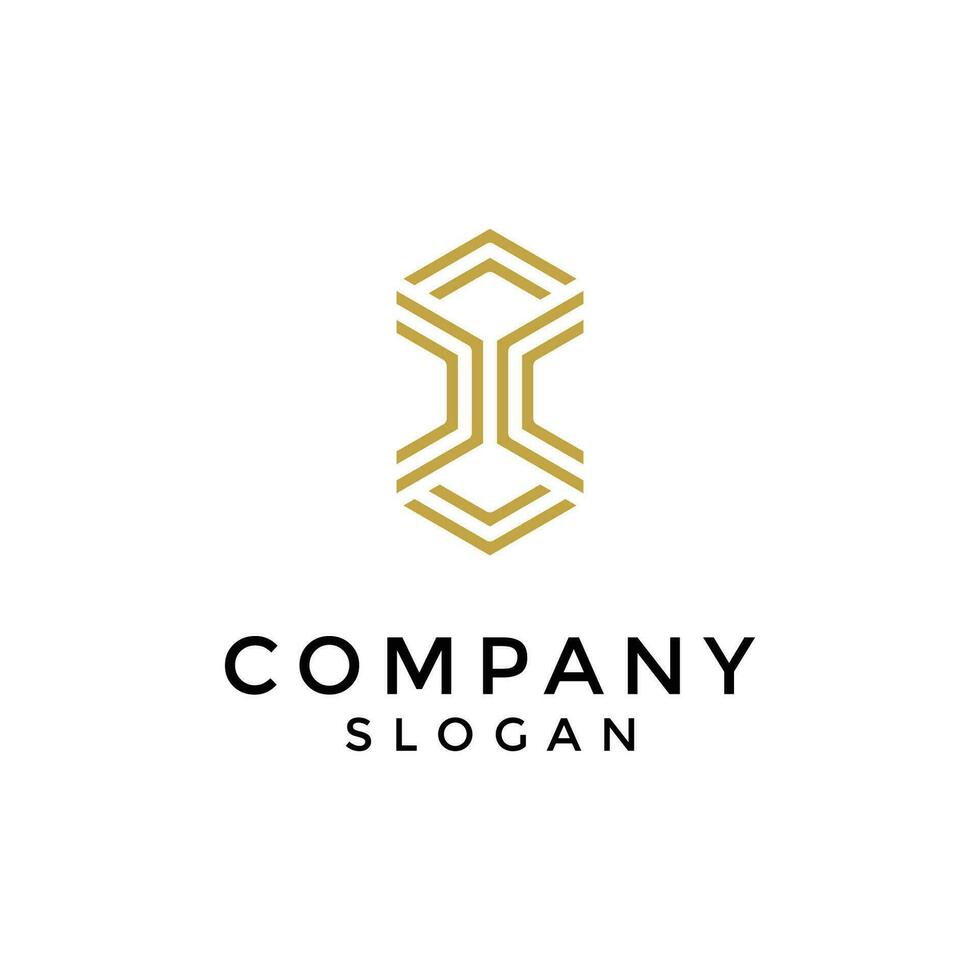 the letter I logo made of a few thin, elegant lines vector