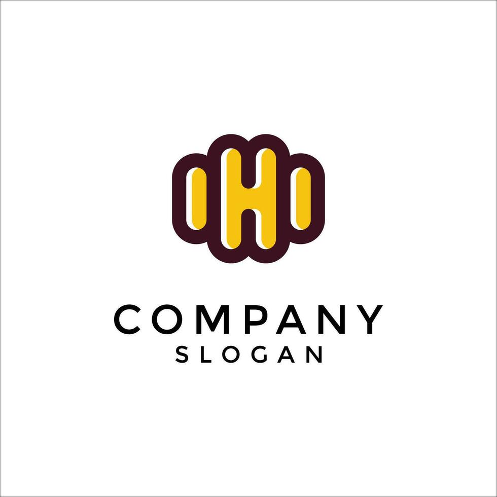 letter H honeycomb lettermark logo. vector