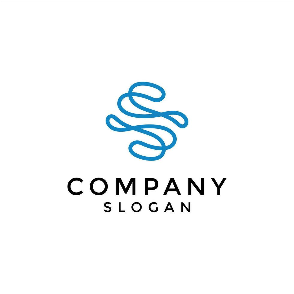abstract letter S lines logo vector