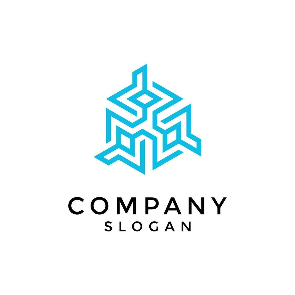 abstract connected lines technological triangle logo vector