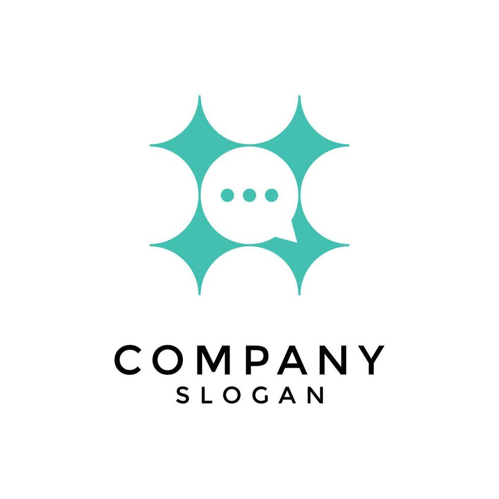 star chat logo. splash light conversation logo vector